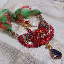 Halskette Mia Haute-Couture Barock/Vintage bestickt mit Swarovski-Kristallen, vergoldet, diverse Perlen von hoher Qualität